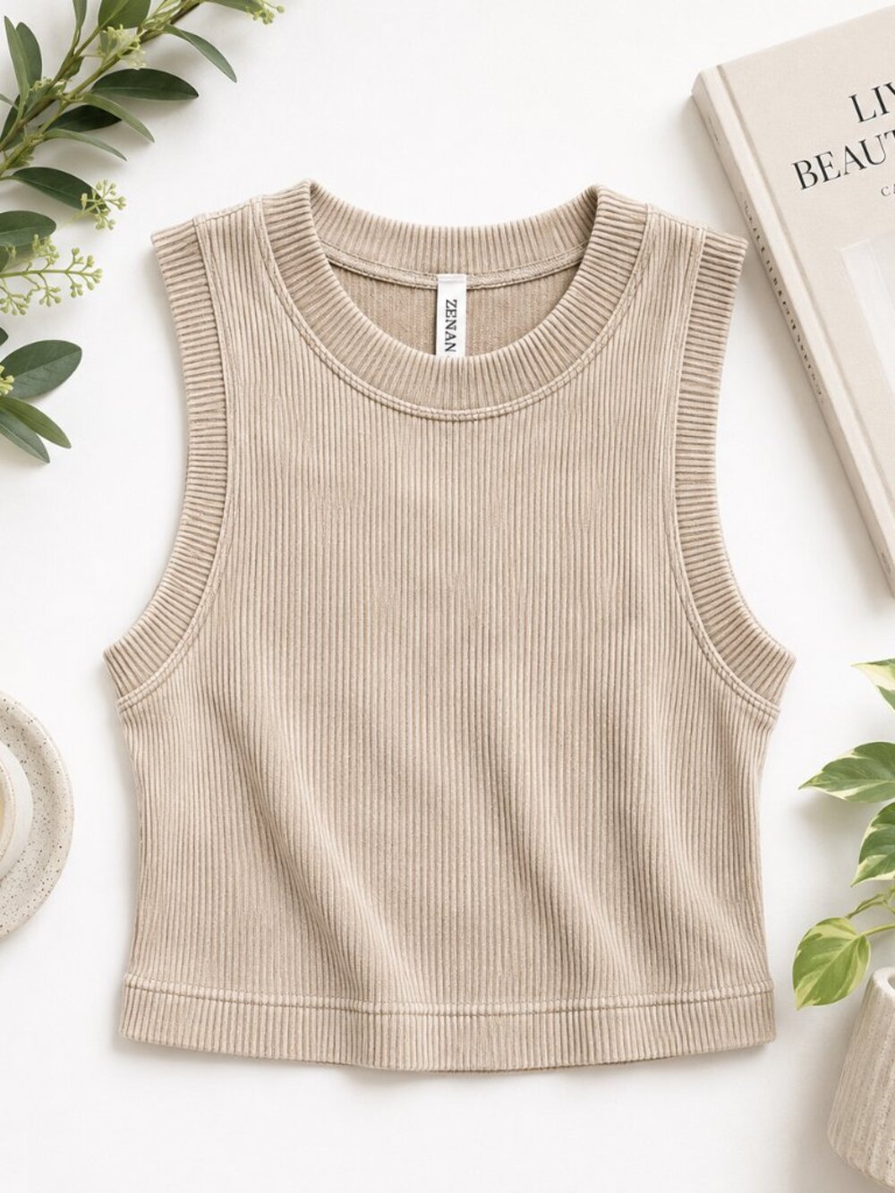 Zenana Ribbed Padded Brami Crop Top - Size S/M - NEW IN BAG!